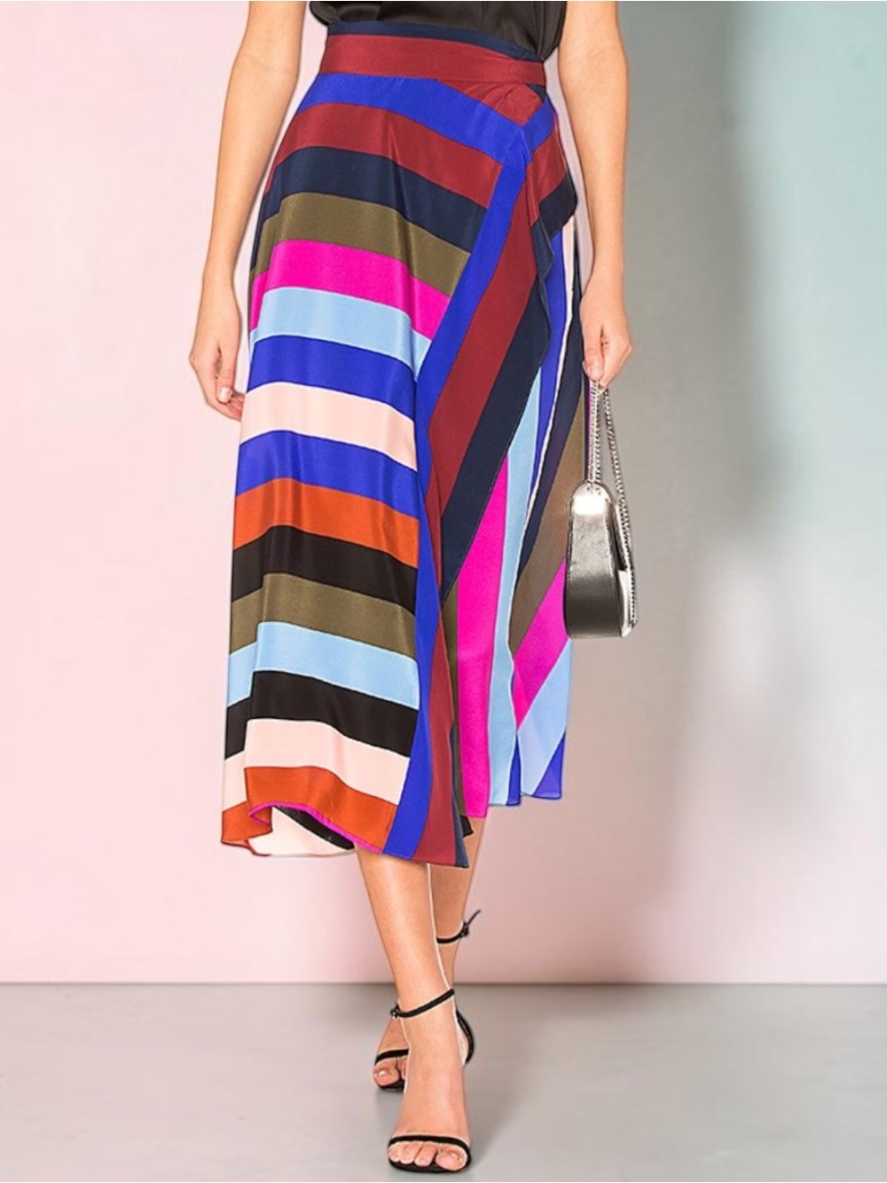 DIANE VON FURSTENBERG Wrap Maxi Silk Skirt Size 10